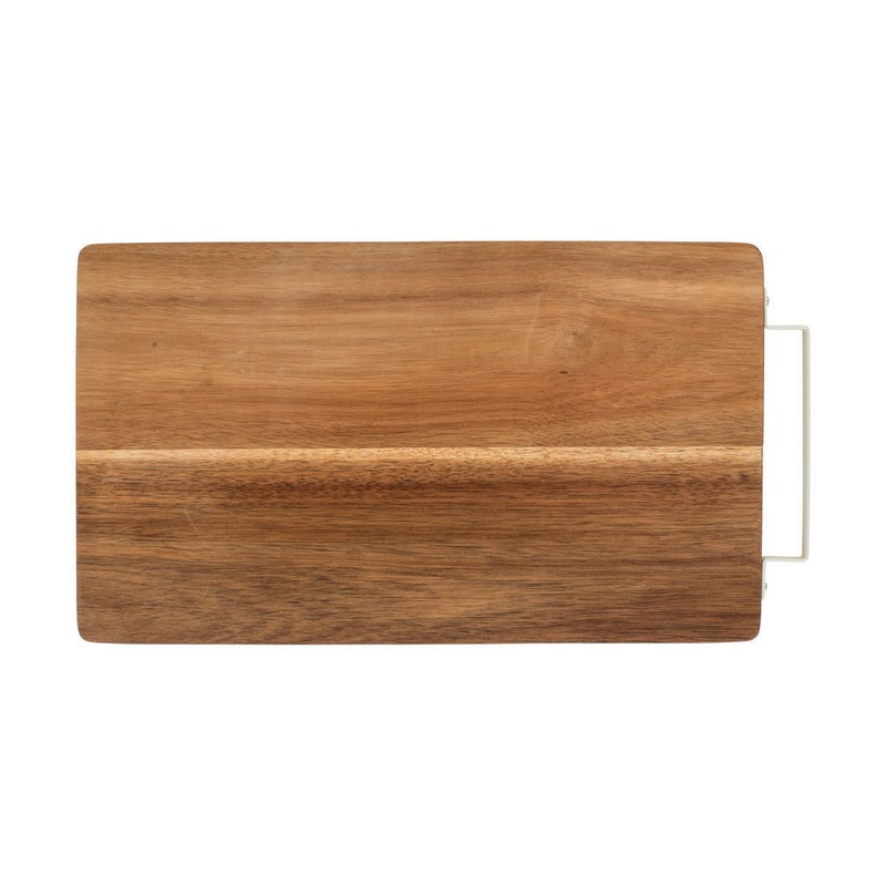 Tagliere in legno di acacia con manico in metallo