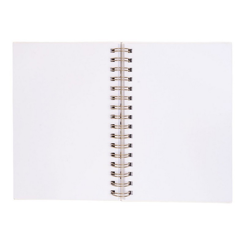 Quaderno con pagine bianche dimensione A5 con rilegatura a spirale e decorato con martin pescatore, con elastico per tenerlo chiuso