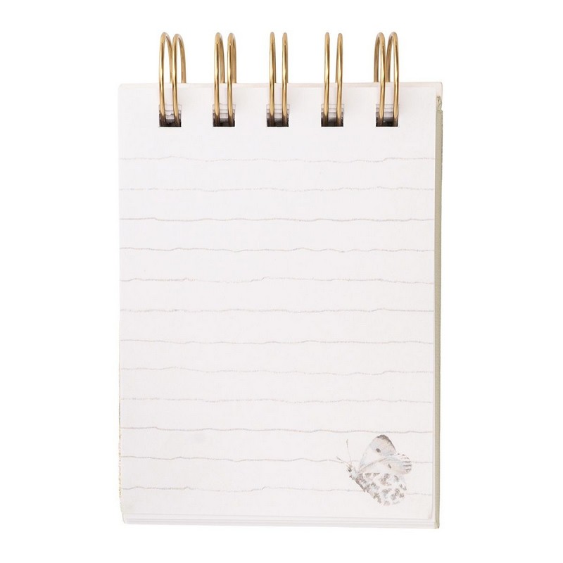 Taccuino da campo con rilegatura a spirale decorato con animali della campagna, con pagine sia bianche che a righe ed elastico per tenerlo chiuso