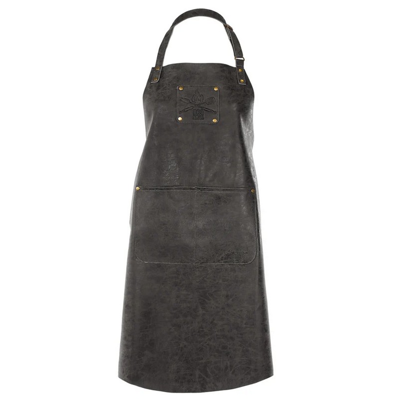 Grembiule da cucina regolabile in similpelle nera, perfetto per BBQ