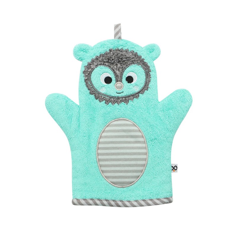 Guanto da bagno a forma di riccio verde menta