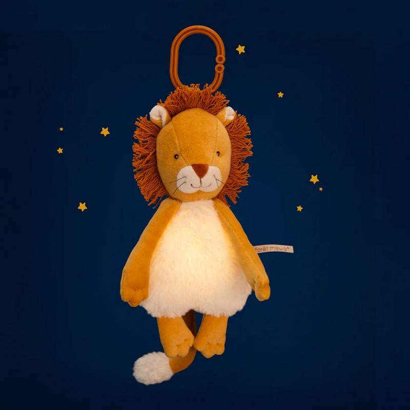 Peluche leone con luce ricaricabile e removibile, con gancio per essere appeso