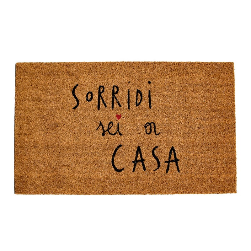 Zerbino in cocco decorato con scritta 