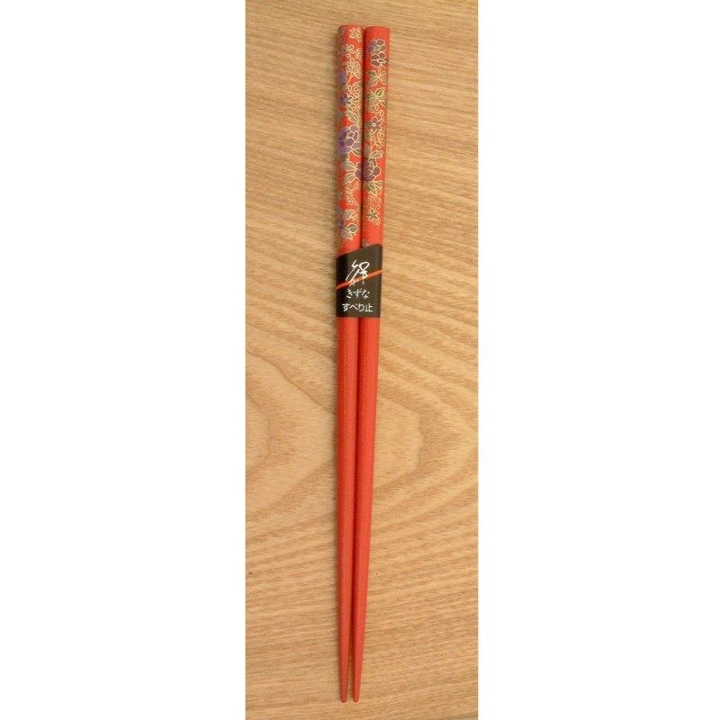 Bacchette giapponesi riutilizzabili rosse in legno laccato, fatte in Giappone