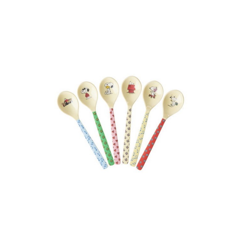 Cucchiaino in melamina decorato con Snoopy in 6 varianti assortite