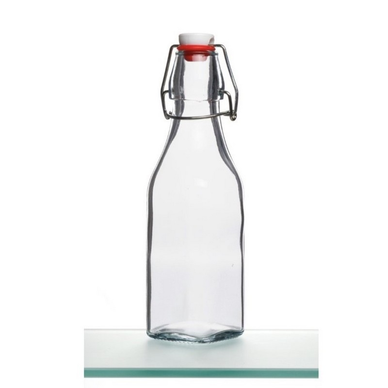 Bottiglia acqua ermetica in vetro trasparente da 500 ml