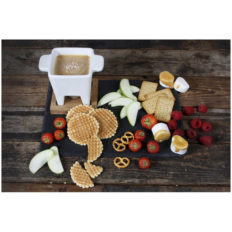 Piatto da portata in ardesia rettangolare con piedini antiscivolo