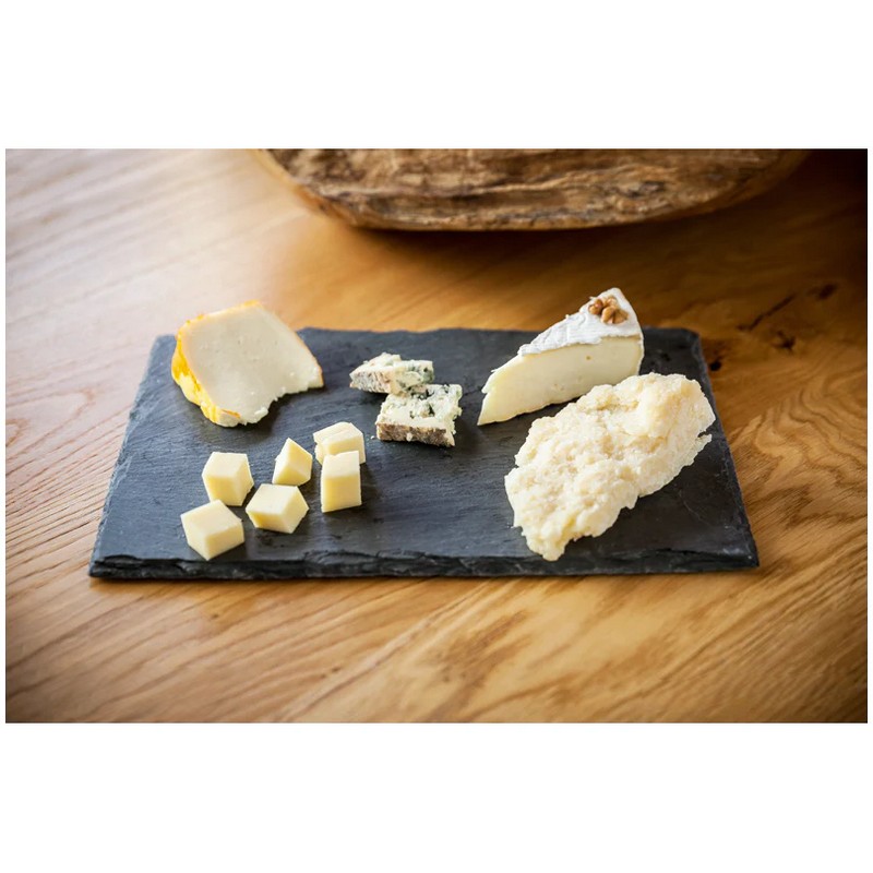 Piatto da portata in ardesia rettangolare con piedini antiscivolo