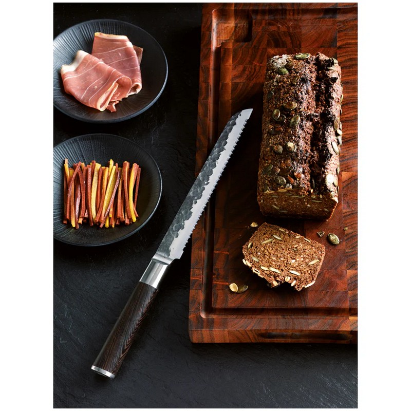 Coltello da cucina per pane in stile giapponese Kyoto contenuto in cofanetto di legno