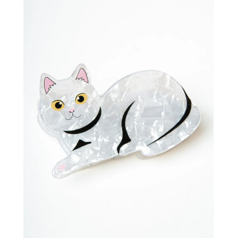 Fermacapelli a forma di gatto bianco, perfetto come idea regalo per donna