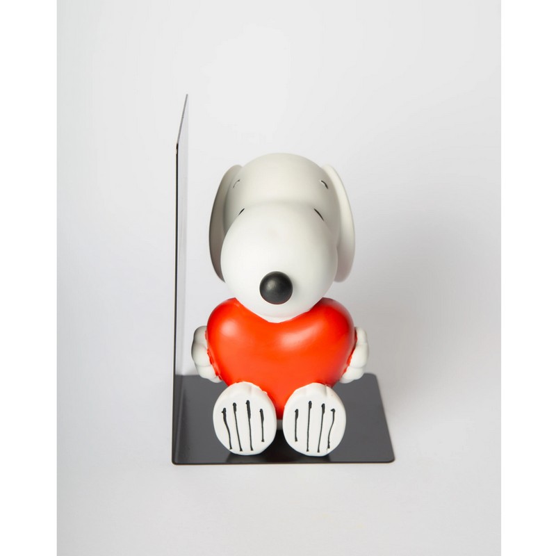 Fermalibri in metallo con Snoopy con cuore in resina