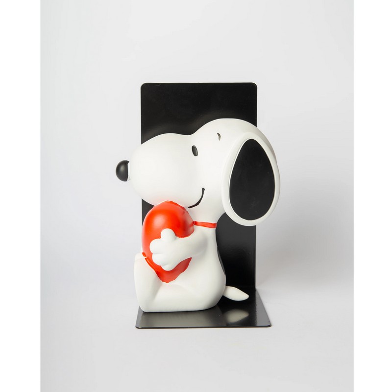 Fermalibri in metallo con Snoopy con cuore in resina