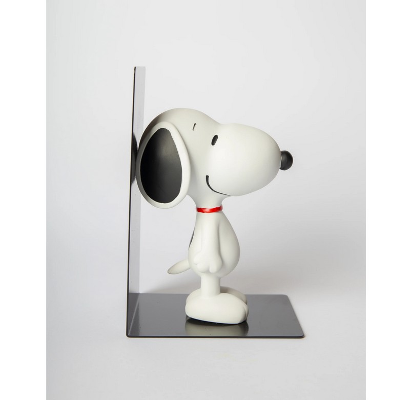 Fermalibri in metallo con Snoopy di profilo in resina