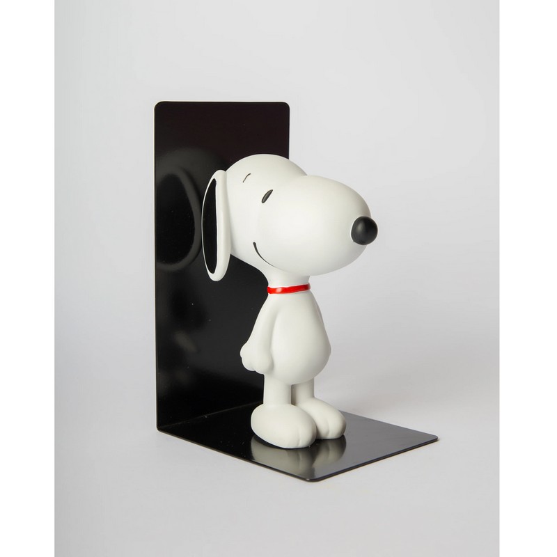 Fermalibri in metallo con Snoopy di profilo in resina