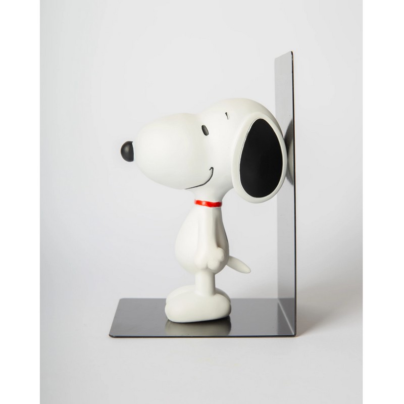 Fermalibri in metallo con Snoopy di profilo in resina