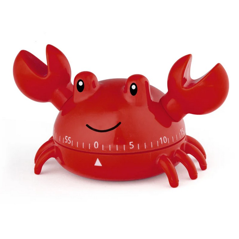 Timer da cucina analogico forma di granchio rosso