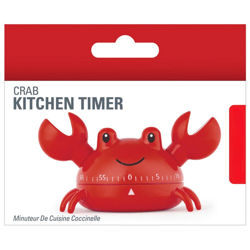 Timer da cucina analogico forma di granchio rosso