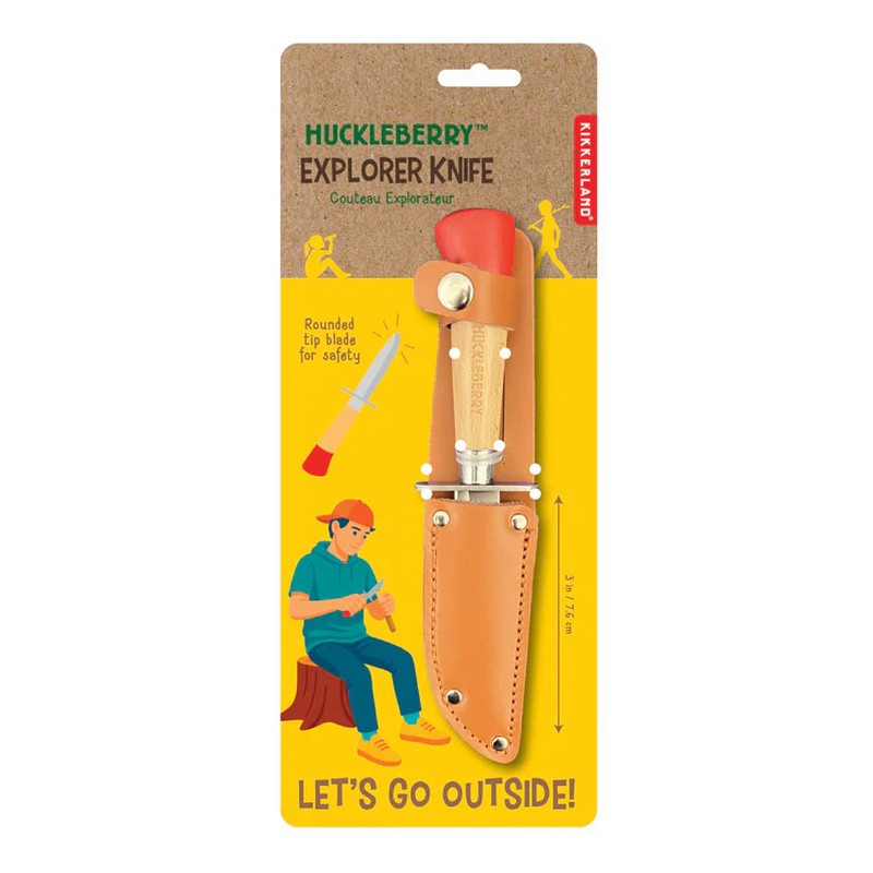 Coltello dell'esploratore con fodero, utilizzabile anche per intagliare il legno
