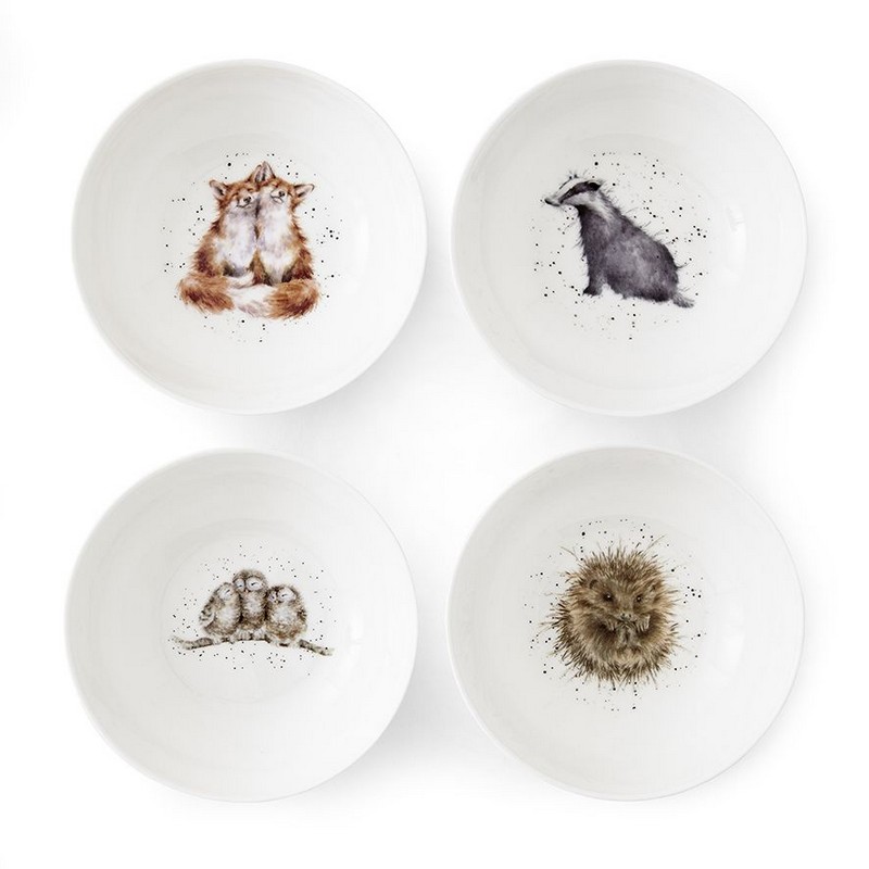 Ciotola per colazione in ceramica (new bone china) decorata con volpi