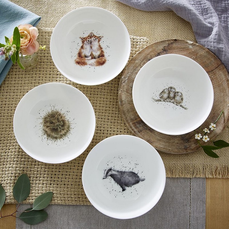 Ciotola per colazione in ceramica (new bone china) decorata con volpi