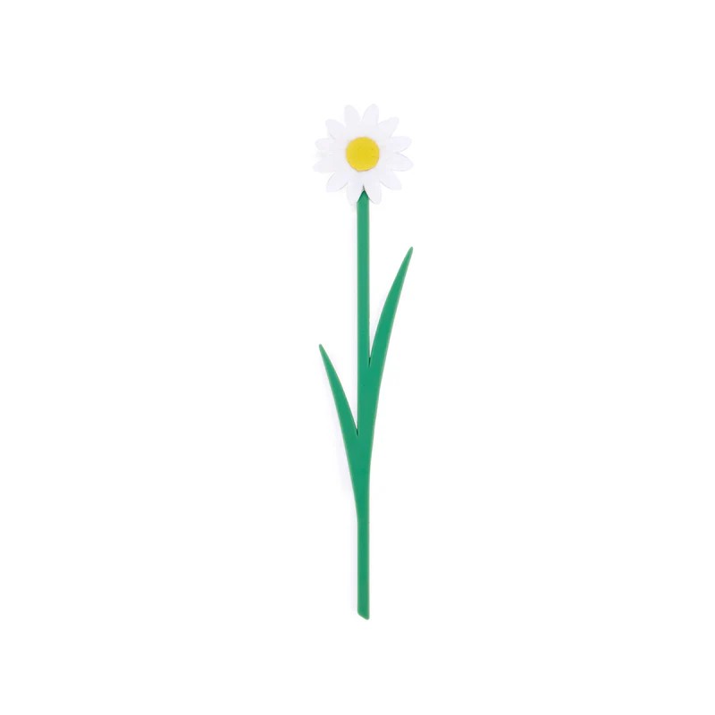Segnalibro a forma di margherita bianca in scatola con dedica e significato del fiore