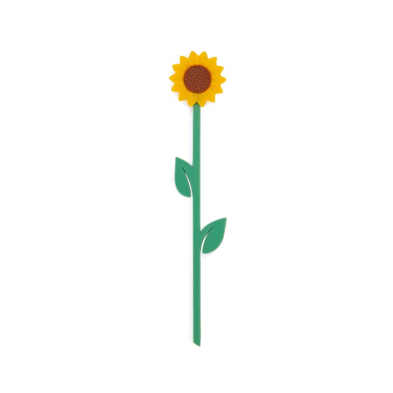 Segnalibro a forma di girasole in scatola con dedica e significato del fiore