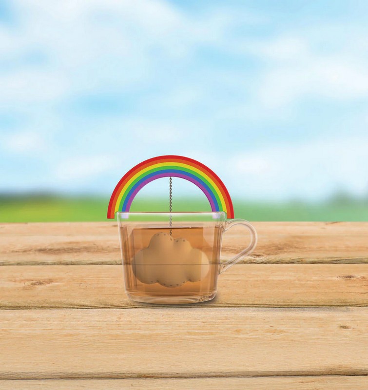 Infusore per tisane a forma di arcobaleno con nuvola in silicone alimentare