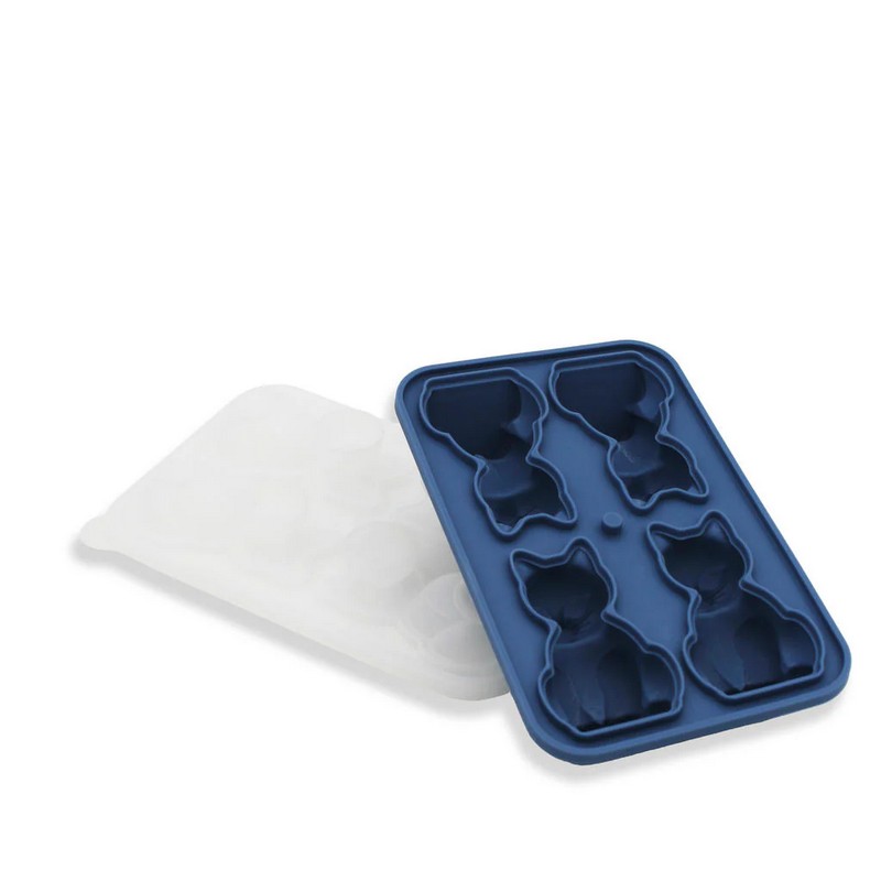 Forma per ghiaccio da 4 scomparti a forma di gatto, realizzato in silicone alimentare