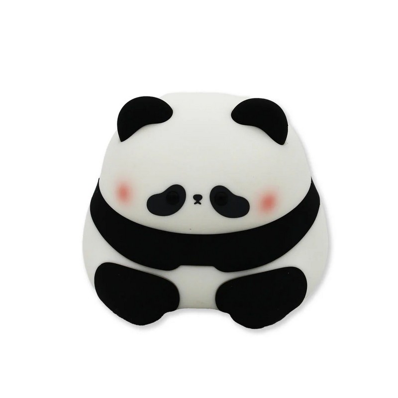 Luce notturna morbida in silicone a forma di panda con controllo touch e luce calda a diverse intensità, funzione timer e batteria interna ricaricabile 