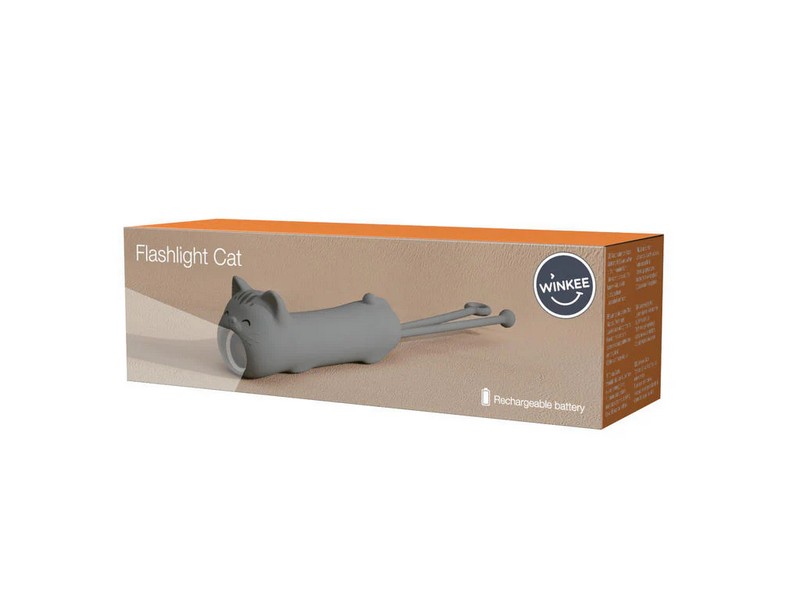 Torcia a forma di gatto in silicone ricaricabile con USB incluso, con luce fissa e intermittente, per un'idea regalo simpatica e originale