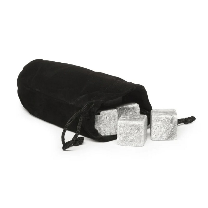 Set 9 cubetti refrigeranti riutilizzabili in pietra ollare con sacchetto dove riporli