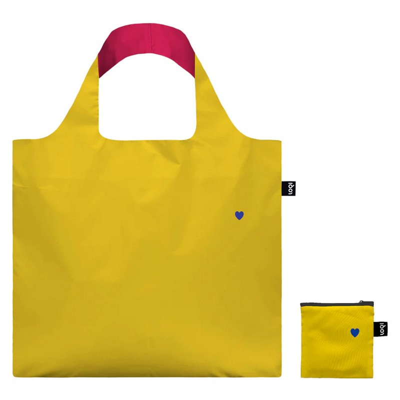 Borsa per la spesa pieghevole decorata con pixel a forma di cuore rappresentanti Frida Kahlo