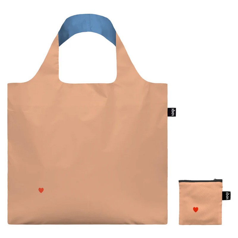 Borsa per la spesa pieghevole decorata con pixel a forma di cuore rappresentanti “Ragazza con turbante”, con una capienza considerevole per una borsa così compatta