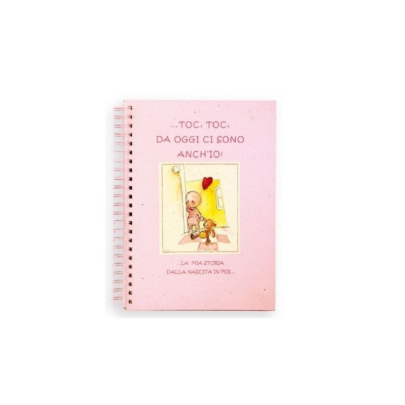 Libro della nascita rosa declinato al femminile per bambine, da compilare e da rileggere insieme una volta diventati grandi!