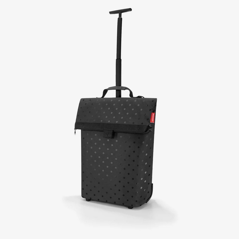 Carrello per la spesa nero a pois lucidi neri da 43 litri di capacità, con manico telescopico