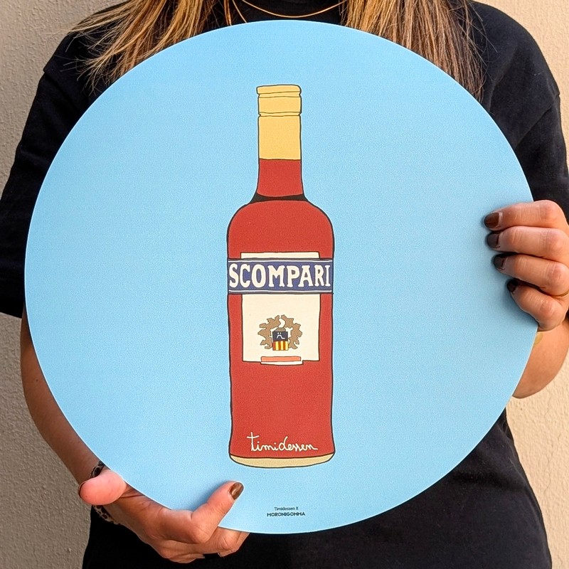 Tovaglietta americana tonda azzurra decorata con scritta 