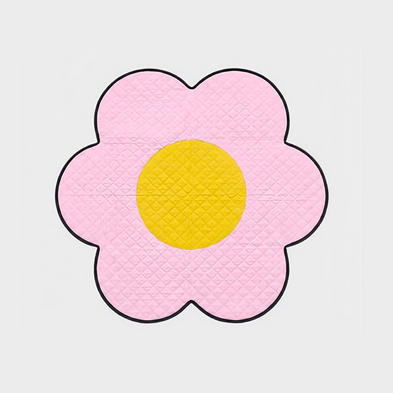 Telo da picnic impermeabile a forma di fiore rosa, richiudibile e trasportabile facilmente a mo' di valigetta, largo 2 metri