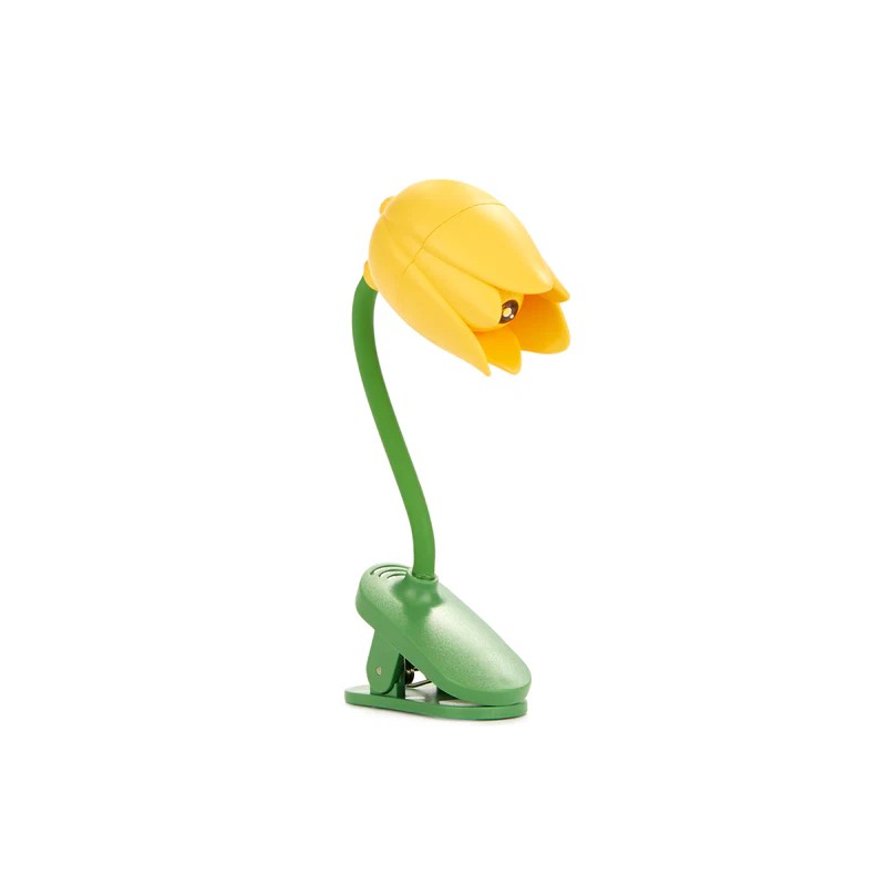 Luce da lettura a forma di tulipano giallo