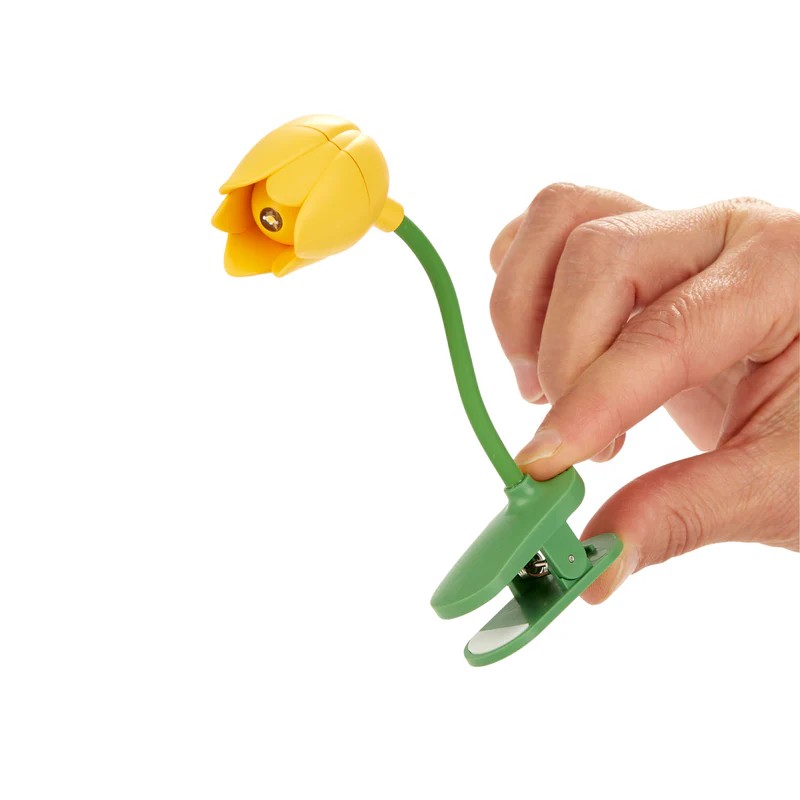 Luce da lettura a forma di tulipano giallo