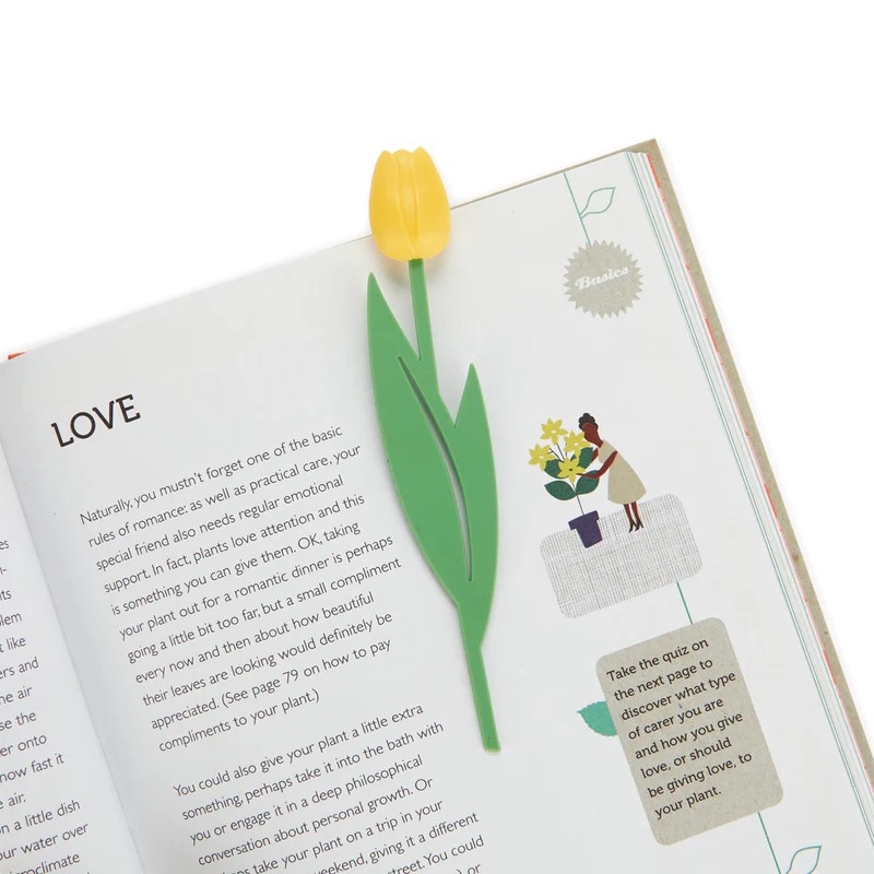 Segnalibro decorativo a forma di tulipano giallo