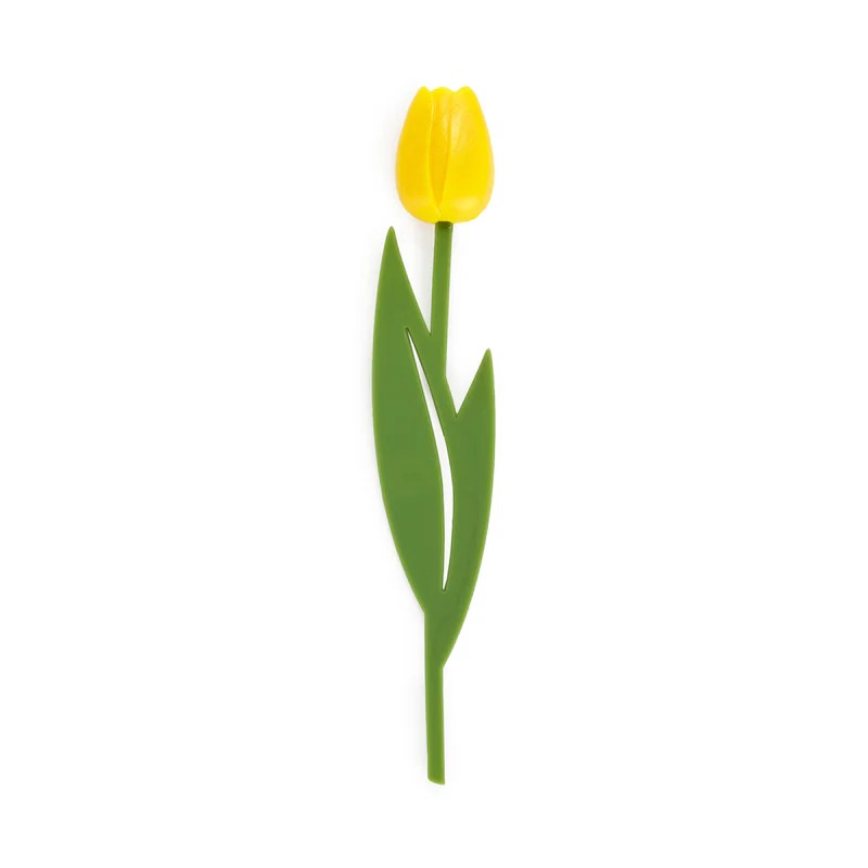 Segnalibro decorativo a forma di tulipano giallo