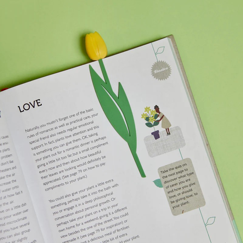 Segnalibro decorativo a forma di tulipano giallo