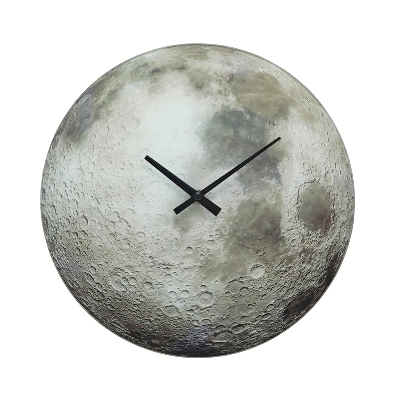 Orologio da parete in vetro a forma di luna