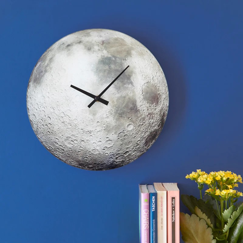Orologio da parete in vetro a forma di luna
