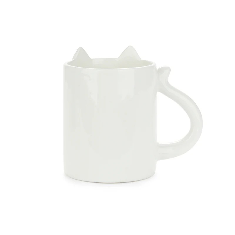 Tazza mug in ceramica a forma di gatto calico con occhiali