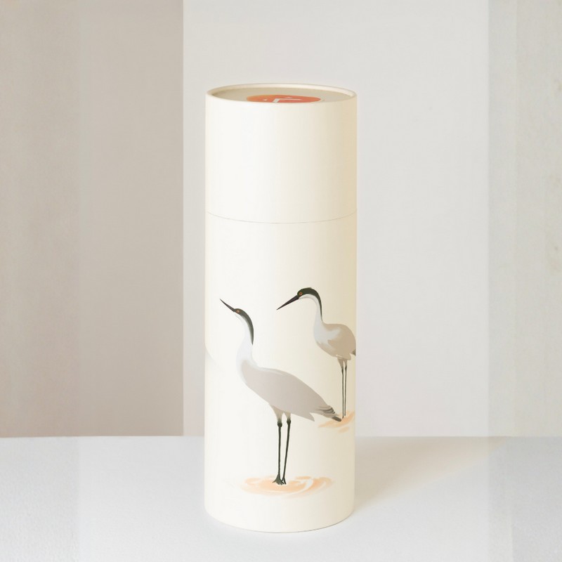 Lampada da tavolo ricaricabile dimmerabile per utilizzo interno ed esterno con luce calda e fredda, decorata con gru