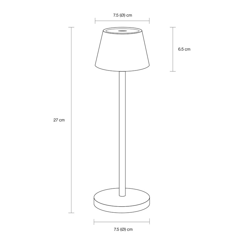 Lampada da tavolo rosa pastello ricaricabile dimmerabile per utilizzo interno ed esterno con luce calda, neutra e fredda