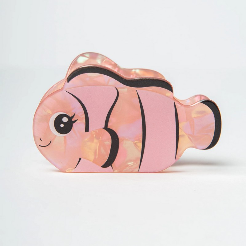 Fermacapelli a forma di pesce pagliaccio effetto liscio/madreperla, perfetto come idea regalo per donna