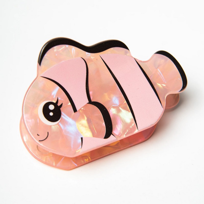 Fermacapelli a forma di pesce pagliaccio effetto liscio/madreperla, perfetto come idea regalo per donna
