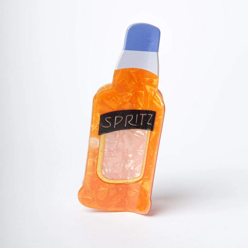 Fermacapelli a forma di Spritz effetto liscio/madreperla, perfetto come idea regalo per donna